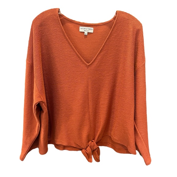 Madewell Tops - EUC Texture & Thread Madewell Orange Rust V Neck Size 2X